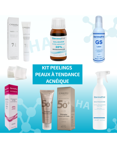 Kit peeling peaux à tendance acnéiques - Soin professionnel DermoPro