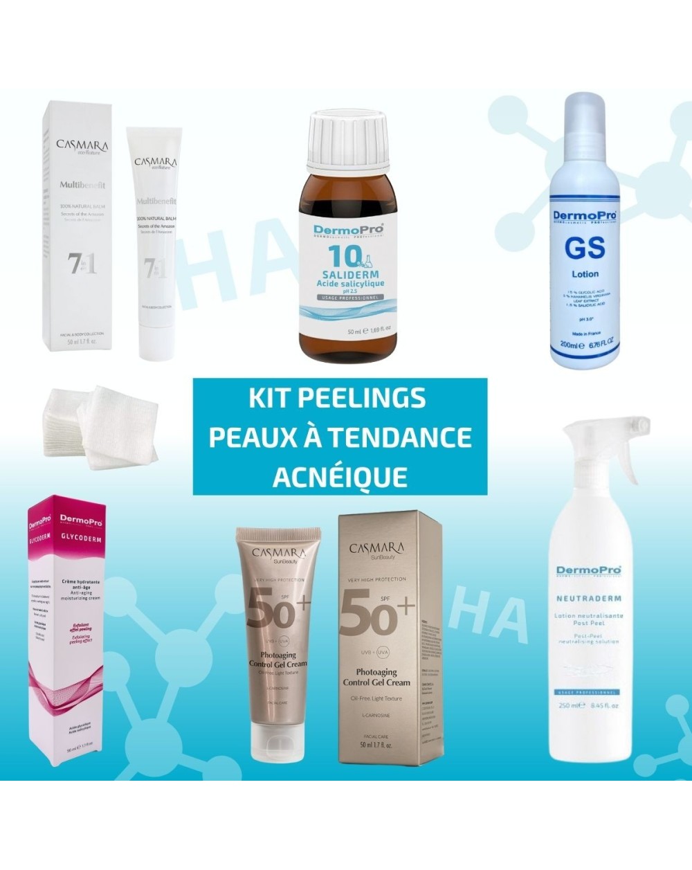 Kit peeling peaux à tendance acnéiques - Soin professionnel DermoPro Kit peeling peaux à tendance acnéiques - Soin professionnel DermoPro