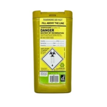 Boîte pour le stockage sécurisé des aiguilles d'électrolyse usagées.