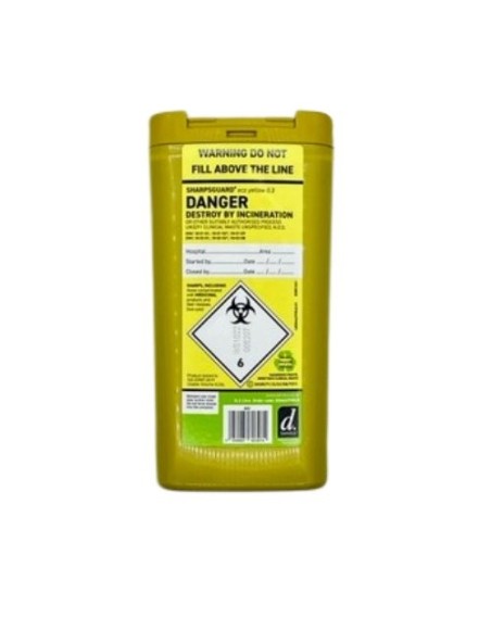 Boîte pour le stockage sécurisé des aiguilles d'électrolyse usagées.