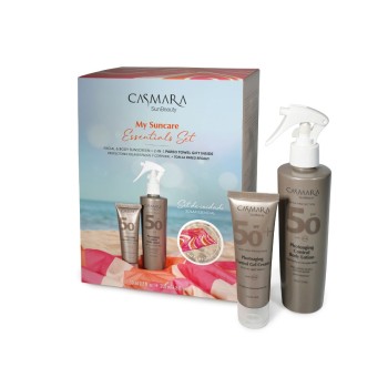 Sun Beauty Kit Crème gel SPF50+ Visage + Lotion hydratante SPF50 Corps (Serviette OFFERTE)