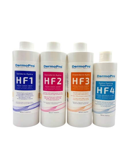 Solutions Hydro Peeling HF1 à HF4 – Nettoyage, Exfoliation et Soin Ant