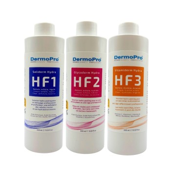 Solutions Hydro Peeling HF1, HF2 & HF3 – Nettoyage, Anti-Âge et Éclat