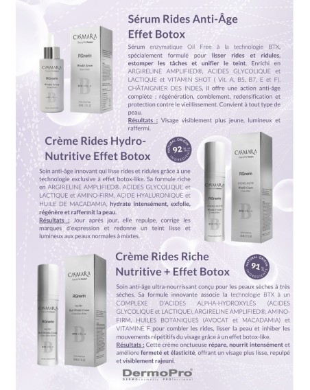 Lot 10 doses d'essai RGNERIN Crème Hydro-nutritive Effet Botox
