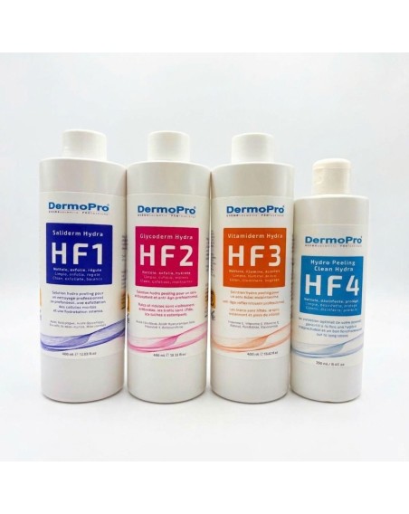 Solutions Hydro Peeling HF1 à HF4 – Nettoyage, Exfoliation et Soin Ant
